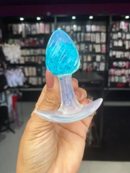 Plug Anal P Twister Esfera Vidro 8,7 x 6,5cm