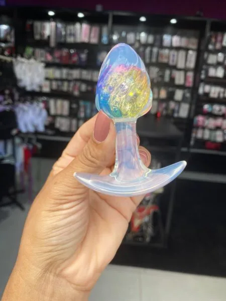 Plug Anal P Twister Esfera Vidro 8,7 x 6,5cm