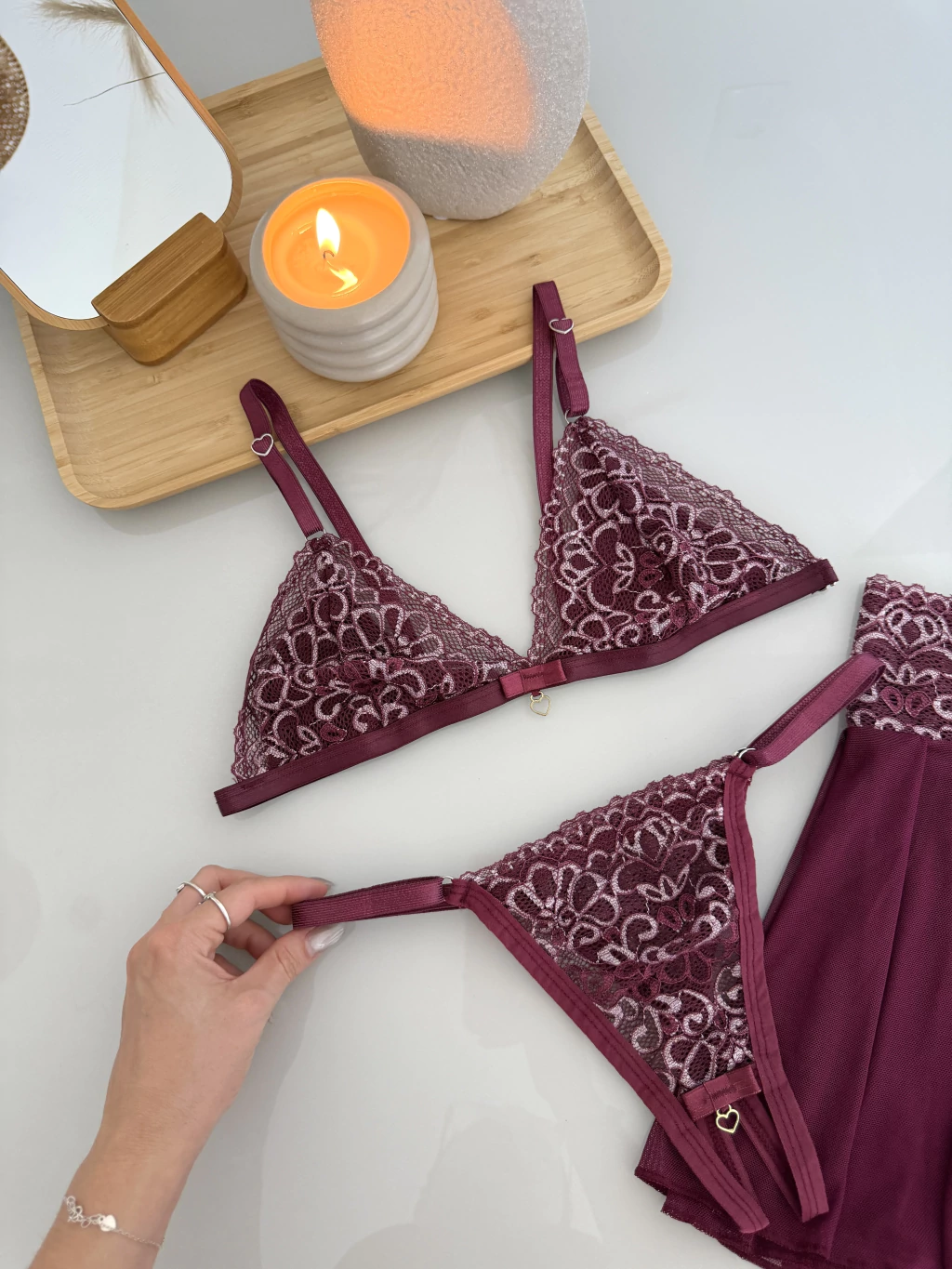 Conjunto 3 Peças Vinho com Branco- tamanho M — foto 6