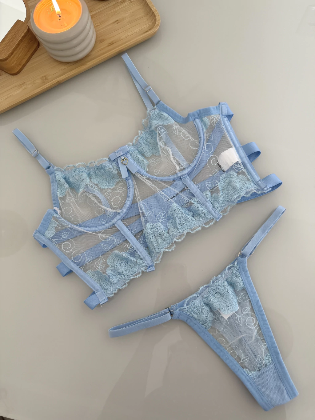 Conjunto Azul Frozen Floral - tamanho M — foto 2