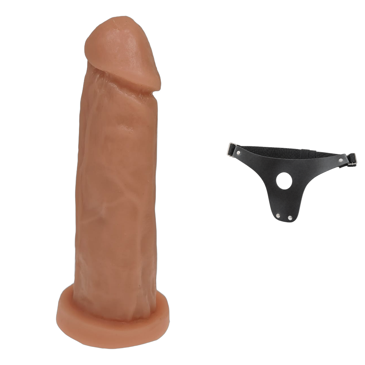 Pênis de Borracha 17x4,5cm - Maciça com Cinta - Mr. Dick — foto 2