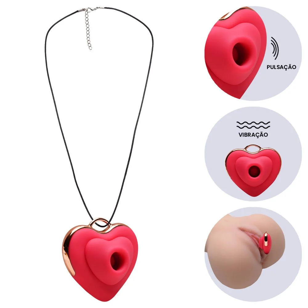 Vibrador de clitóris em formato de Colar de Coração (HOMI-032) r — foto 1