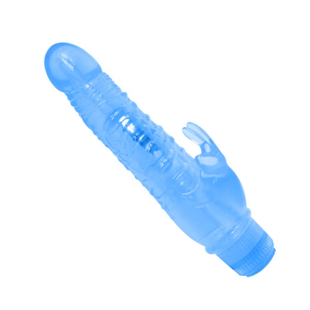 Vibrador Silicone Jelly com Estimulador Rabbit (LB6109) pilha — foto 1