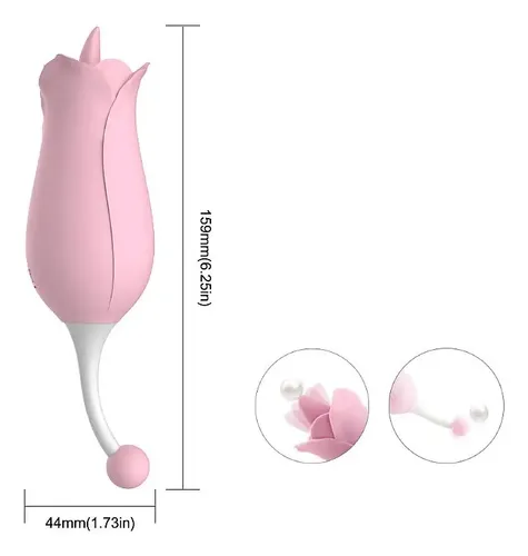 Vibrador Dora com Língua e Formato de Rosa (3801) recarregavel — foto 2