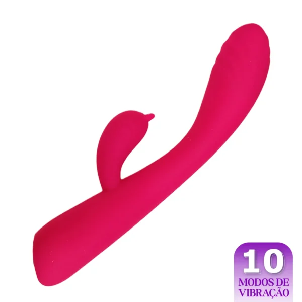 Vibrador Flexível com Estimulador de Clitóris (028) recarregável