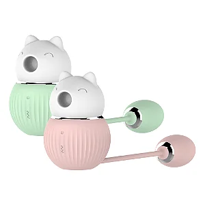 Pulsador de Clitóris em Formato de Gatinho com Bullet Vibratório (XL-2213) recarregável — foto 2