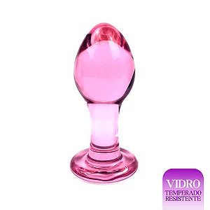 Plug Anal de Vidro Tamanho G (A56C)  rosa — foto 1