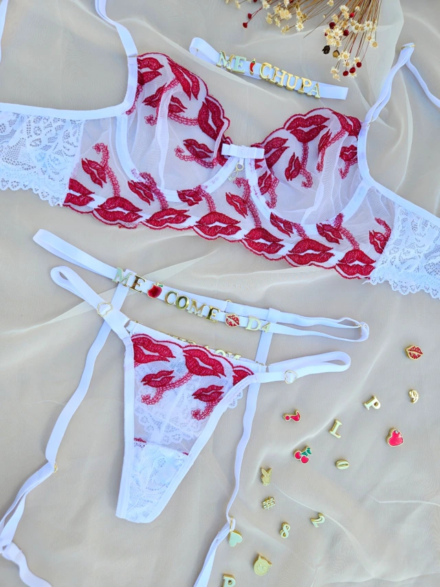 Conjunto (G) em renda personalizavel (letras não inclusas) — foto 2