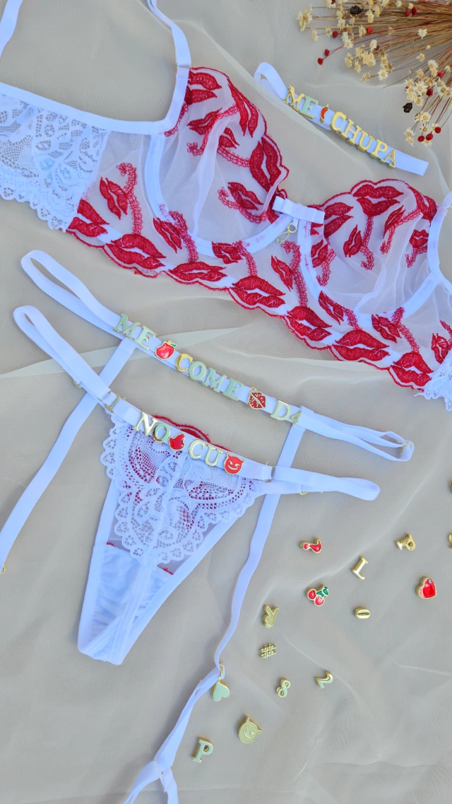 Conjunto (G) em renda personalizavel (letras não inclusas) — foto 3
