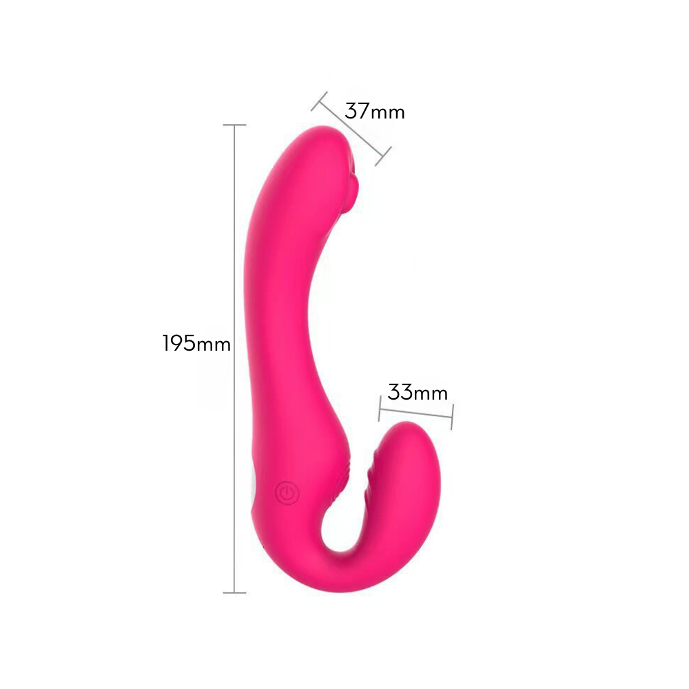 Vibrador de casal com pulsação e estimulador clitoriano (8231) verde — foto 3