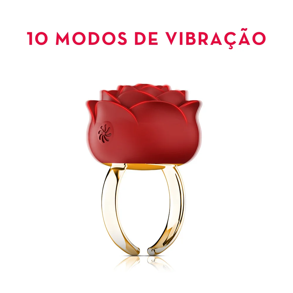 Mini vibrador anel em formato de rosa (2358) recarregavel — foto 2