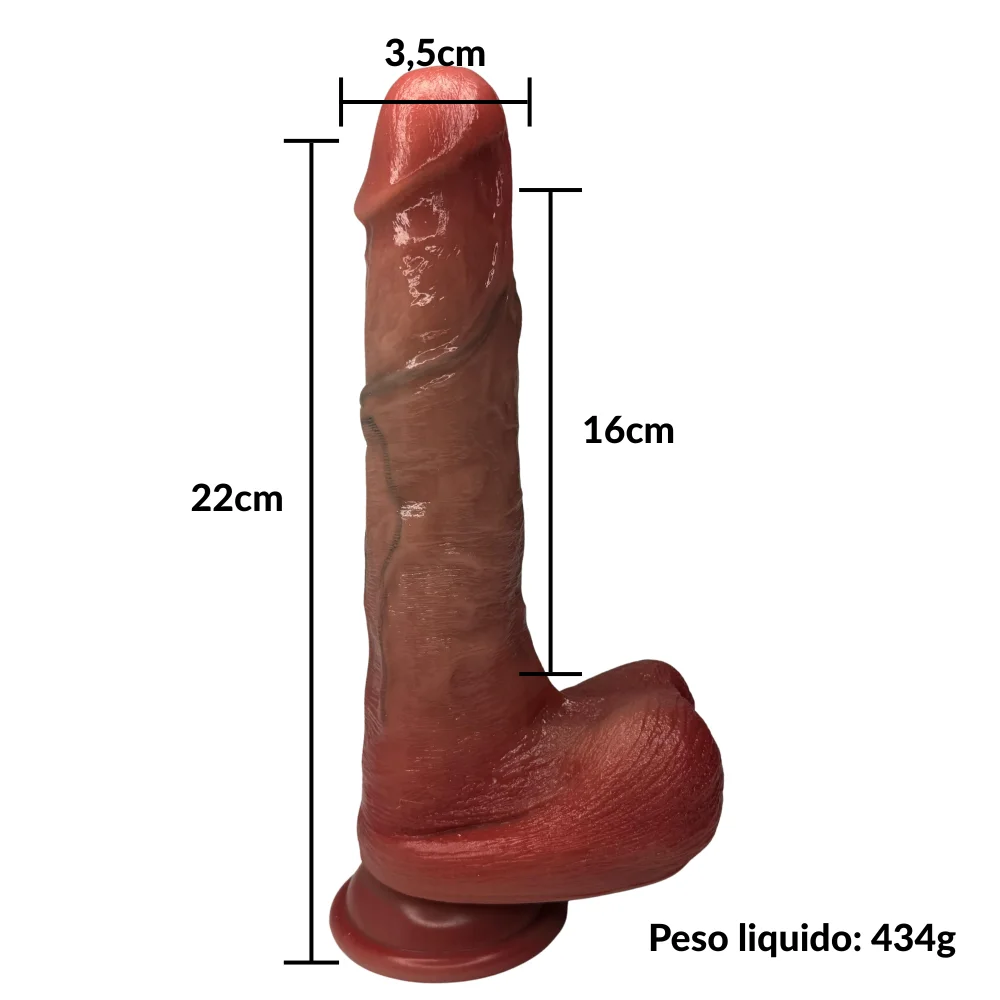 Prótese peniana vai e vem com aquecimento e controle remoto 16cm (3083) recarregável — foto 3