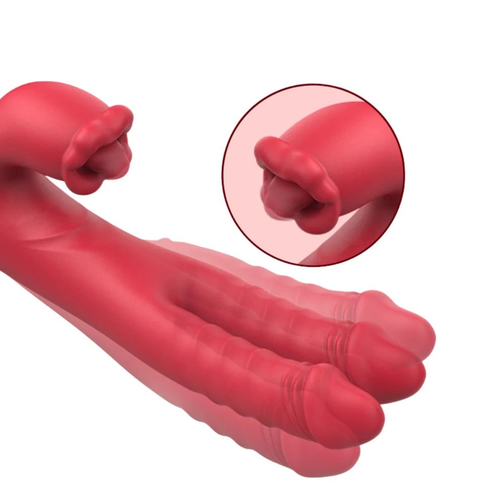 Vibrador duplo vai e vem com estimulador clitoriano (6162) recarregável — foto 2