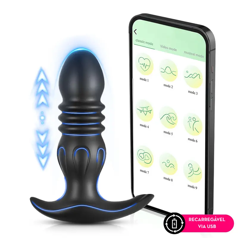 Plug anal vibratório por aplicativo em silicone (6316) — foto 1