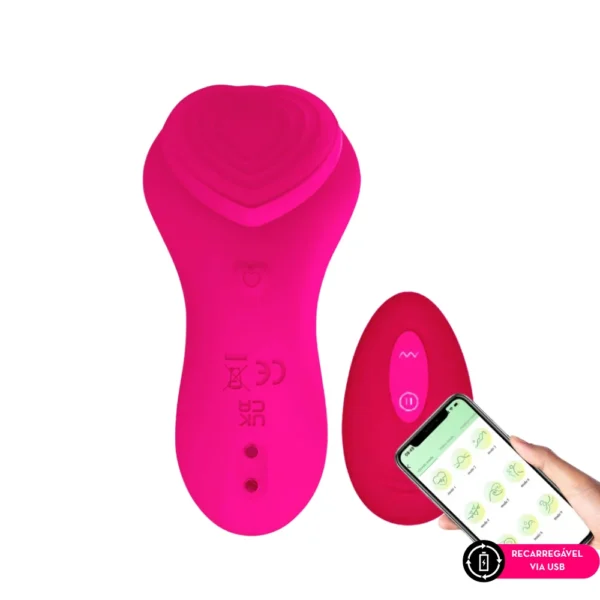 Vibrador de calcinha por aplicativo e controle remoto (3088) recarregável
