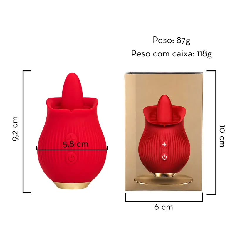 Estimulador flower com língua estimuladora (1523) recarregável — foto 10