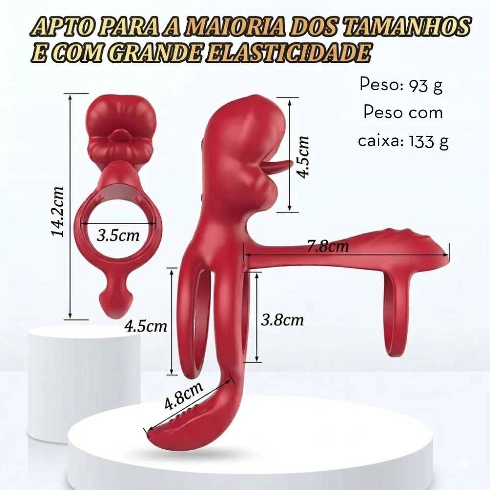 Anel peniano duplo em formato de boca por aplicativo (2255) recarregável — foto 5