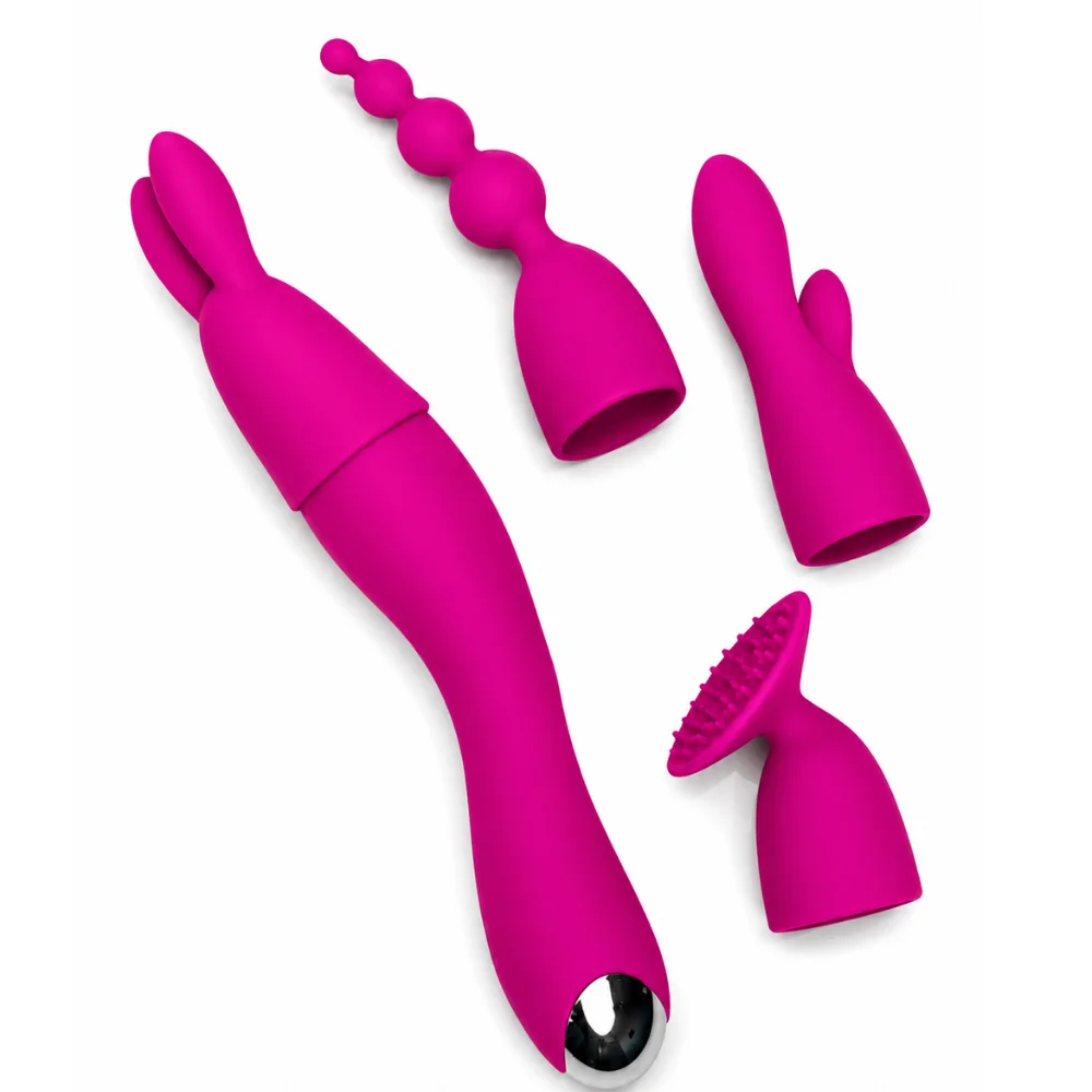 Vibrador multifunções com 4 ponteiras (2854) recarregável — foto 1