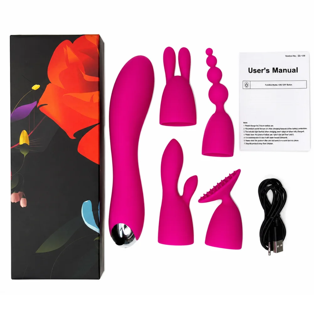 Vibrador multifunções com 4 ponteiras (2854) recarregável — foto 2