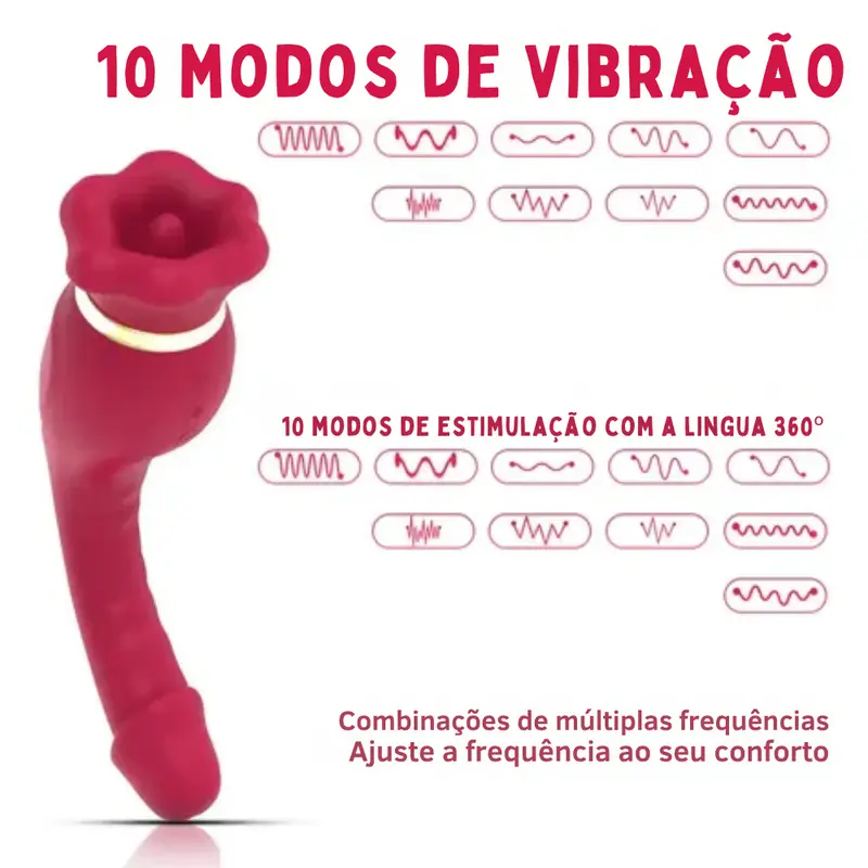 Vibrador Ponto G com Sucção e Língua Rotativa 360° (3417) recarregável — foto 11