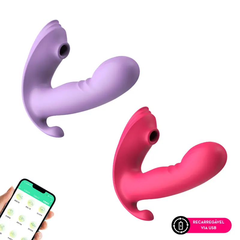 Vibrador ponto g com estimulador perineal por aplicativo (3416) recarregável — foto 10