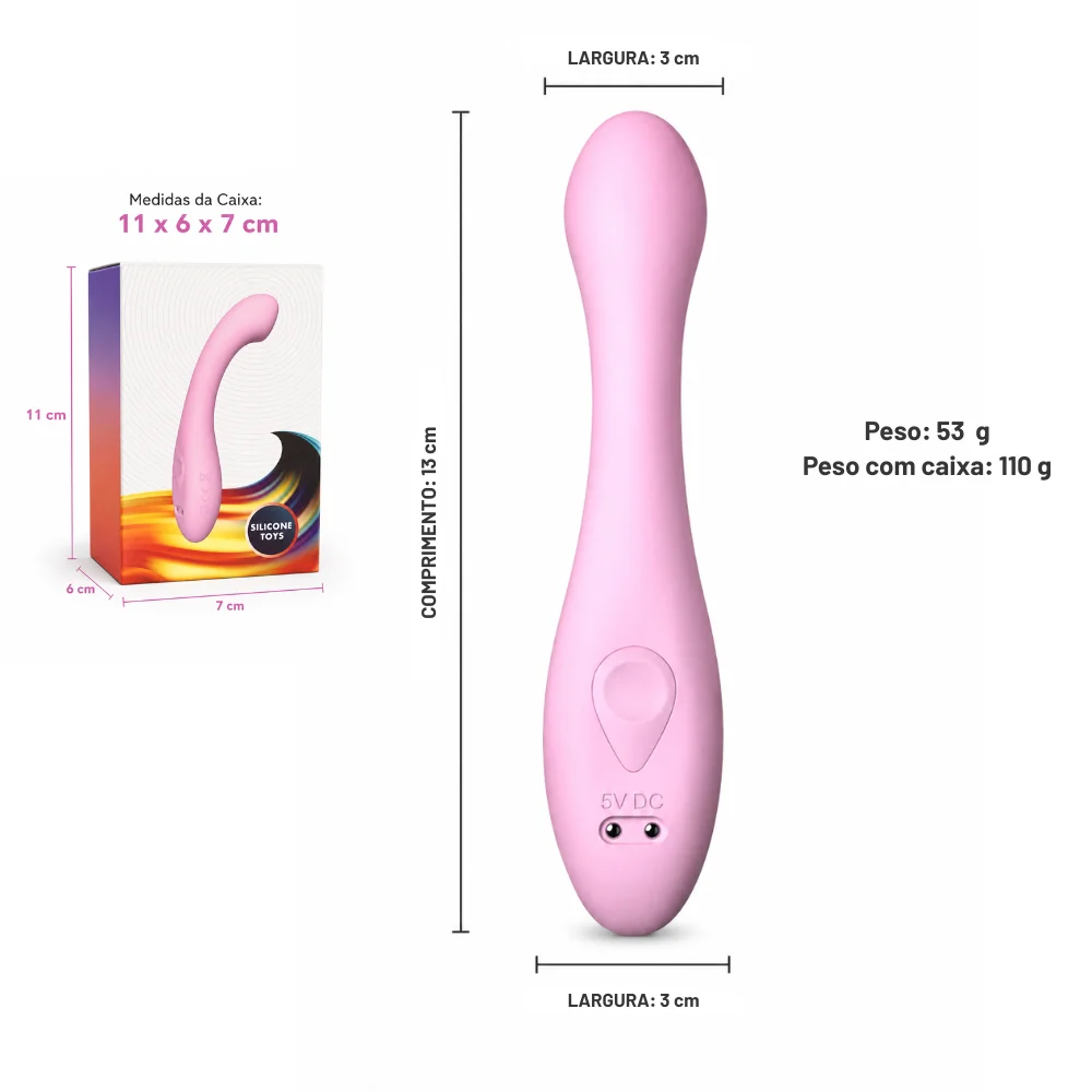 Mini vibrador soft curve ponto G (2522) recarregável — foto 2