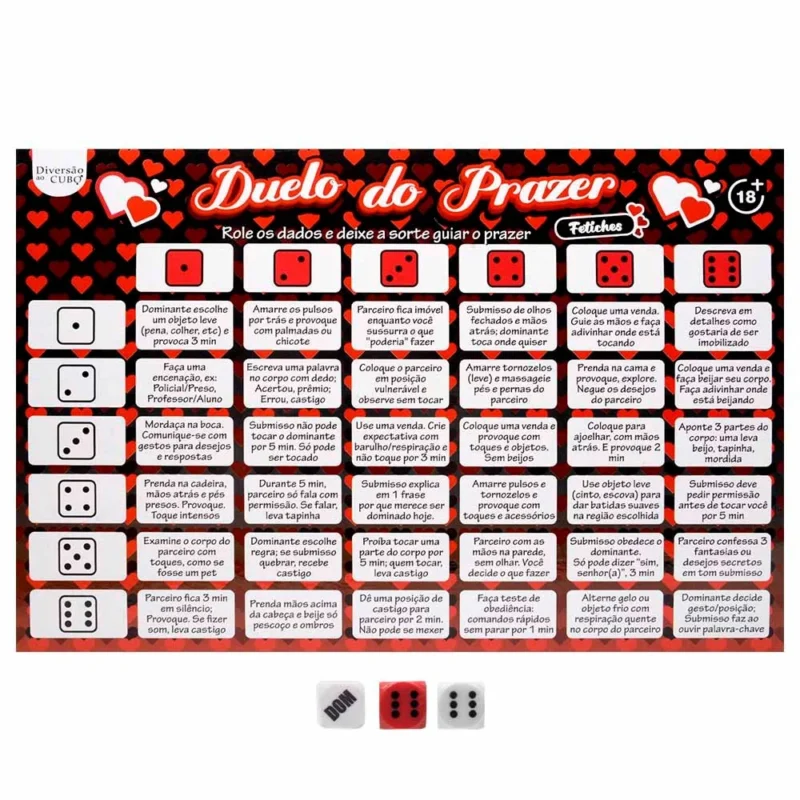 Jogo Duelo Do Prazer Fetiche Diversão Ao Cubo