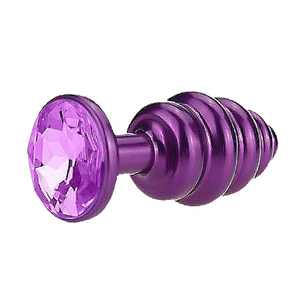 Plug Anal de Metal Roxo em Espiral - Tamanho P — foto 1