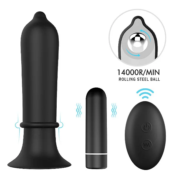 Plug Anal com Vibrador Bullet Controle Remoto (S108-2) — foto 1