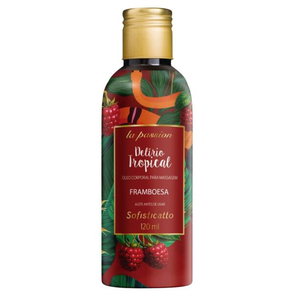 Óleo Corporal Beijável para Massagem  Delírio Tropical 120ml - framboesa