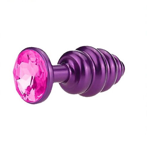 Plug Anal de Metal Roxo em Espiral - Tamanho P — foto 1
