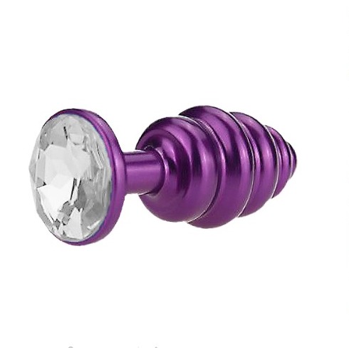 Plug Anal de Metal Roxo em Espiral - Tamanho P — foto 1