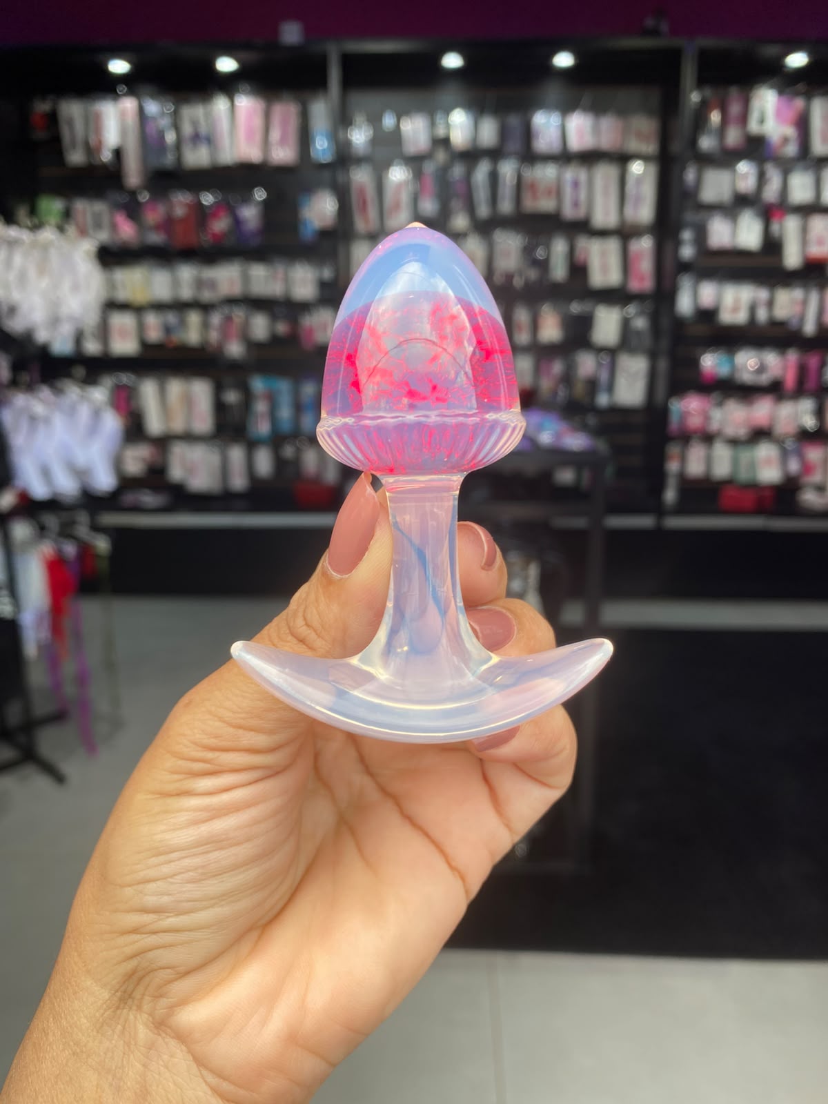 Plug Anal P Bolota Esfera Vidro 8,7 x 6,5cm (PL149P) Tamanho P — comprar com embalagem discreta na iFody