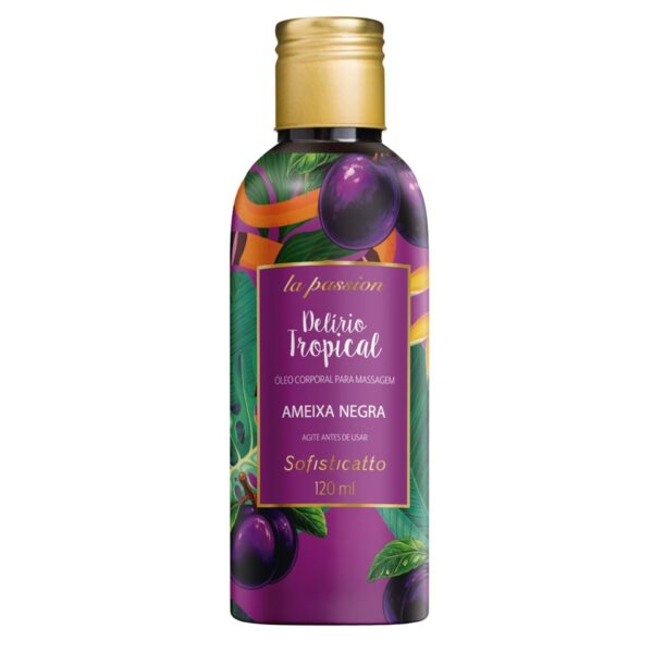 Óleo Corporal Beijável para Massagem  Delírio Tropical 120ml - ameixa negra