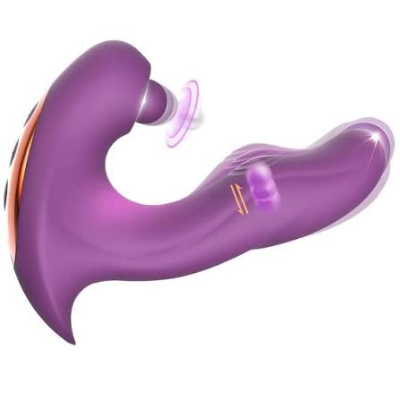 Vibrador Penetrável com Bolinha Estimuladora de Clitóris (JDY305-2) — foto 1