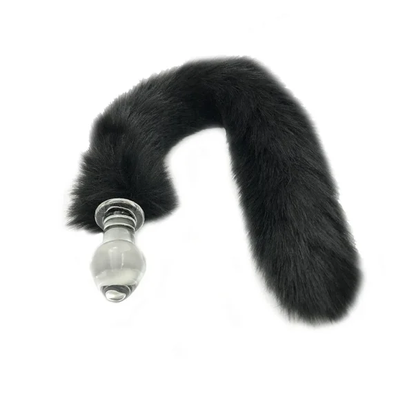 Plug Anal de Vidro com Rabo (WB40A) Preto
