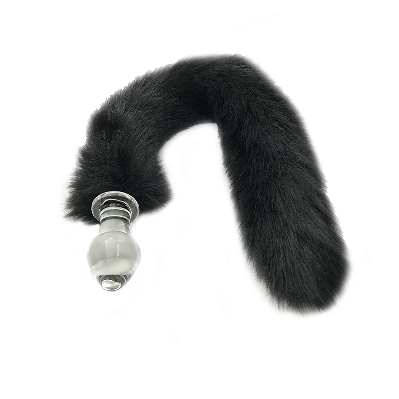 Plug Anal de Vidro com Rabo (WB40A) Preto — foto 1