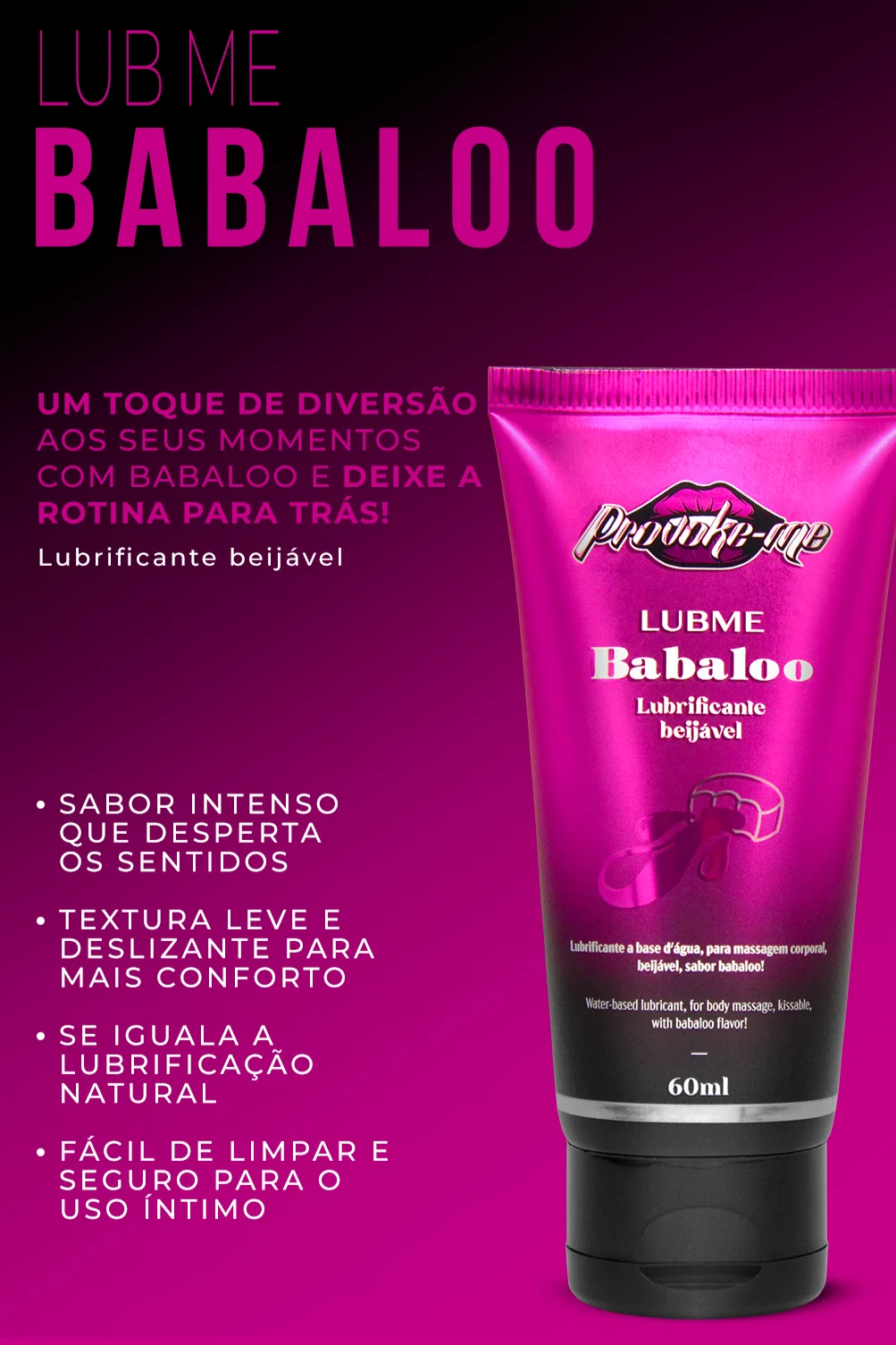 LUBME LUBRIFICANTE BABALOO BEIJÁVEL 60ML — foto 1