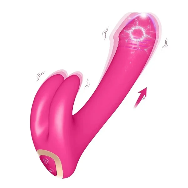 Vibrador Leôncio Penetrável com Estimulador de Clitóris - Rosa Recarregável