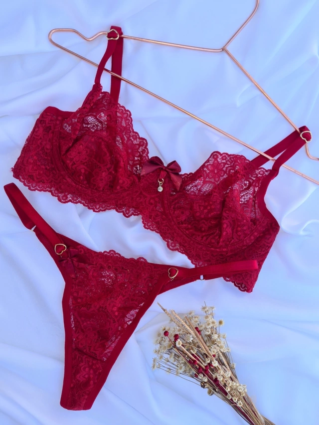 CONJUNTO em renda Personalizável (M) LETRAS NÃO INCLUSA — foto 2