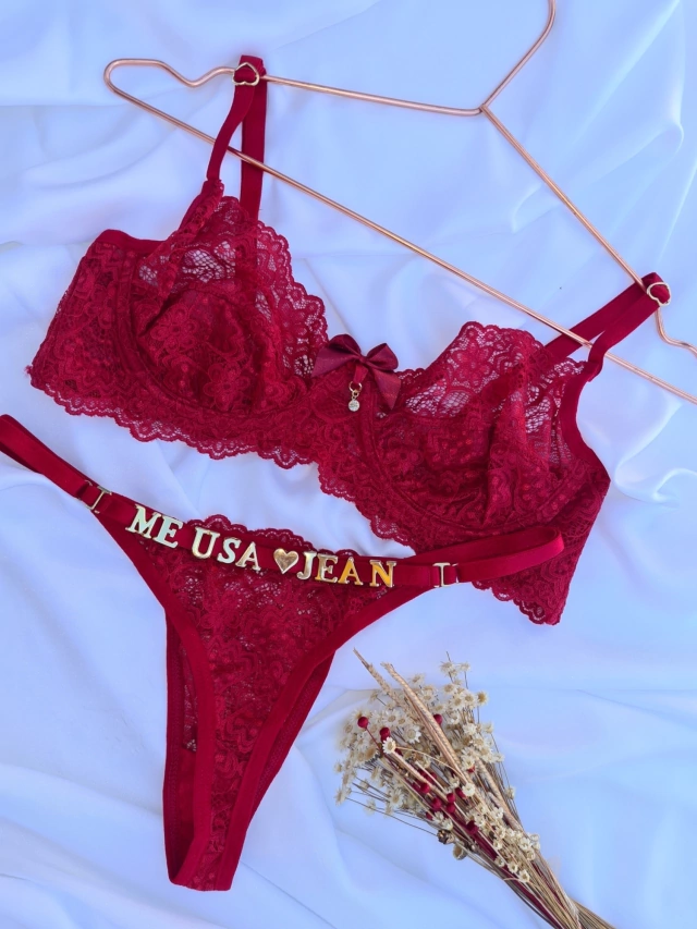 CONJUNTO em renda Personalizável (M) LETRAS NÃO INCLUSA — foto 3
