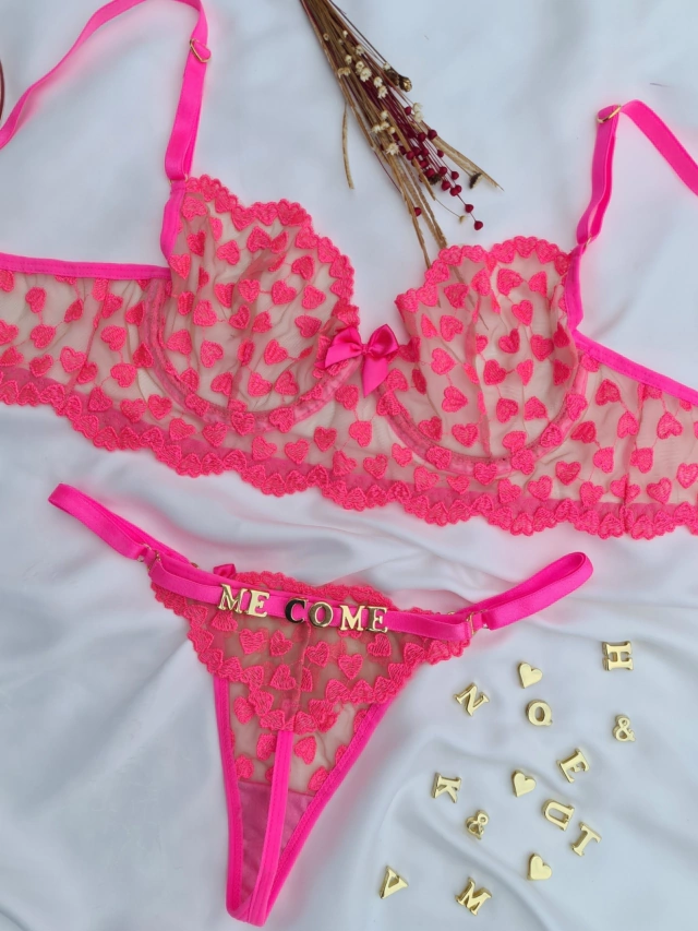 Conjunto (M) com aro e renda personalizavel (letras não inclusas) — foto 4