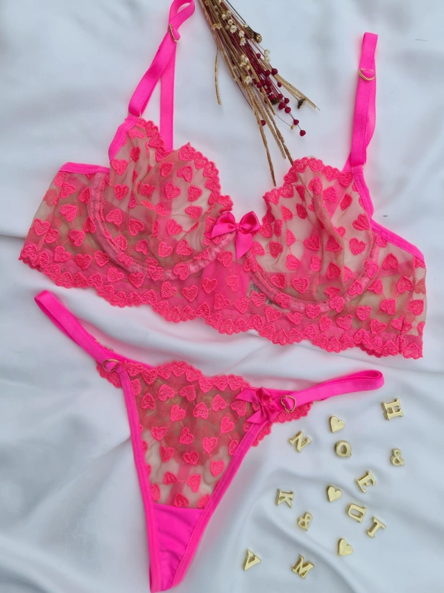 Conjunto (M) com aro e renda personalizavel (letras não inclusas) — foto 1