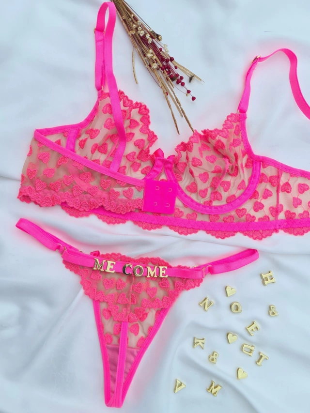 Conjunto (M) com aro e renda personalizavel (letras não inclusas) — foto 2