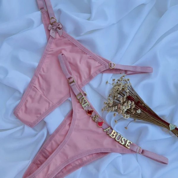 Calcinha personalizável (letras não inclusas) rosé