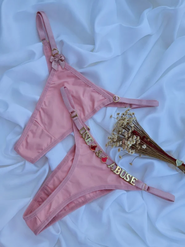 Calcinha personalizável (letras não inclusas) rosé