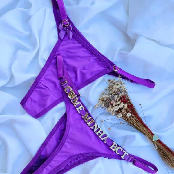 Calcinha personalizável (letras não inclusas) roxo