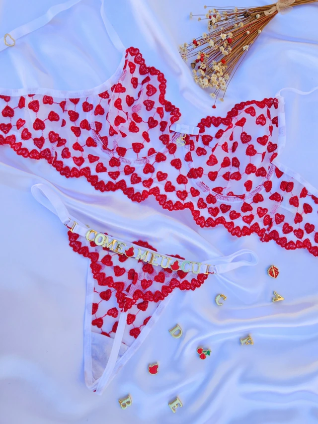Conjunto (GG) em renda personalizavel (letras não inclusas) — foto 2
