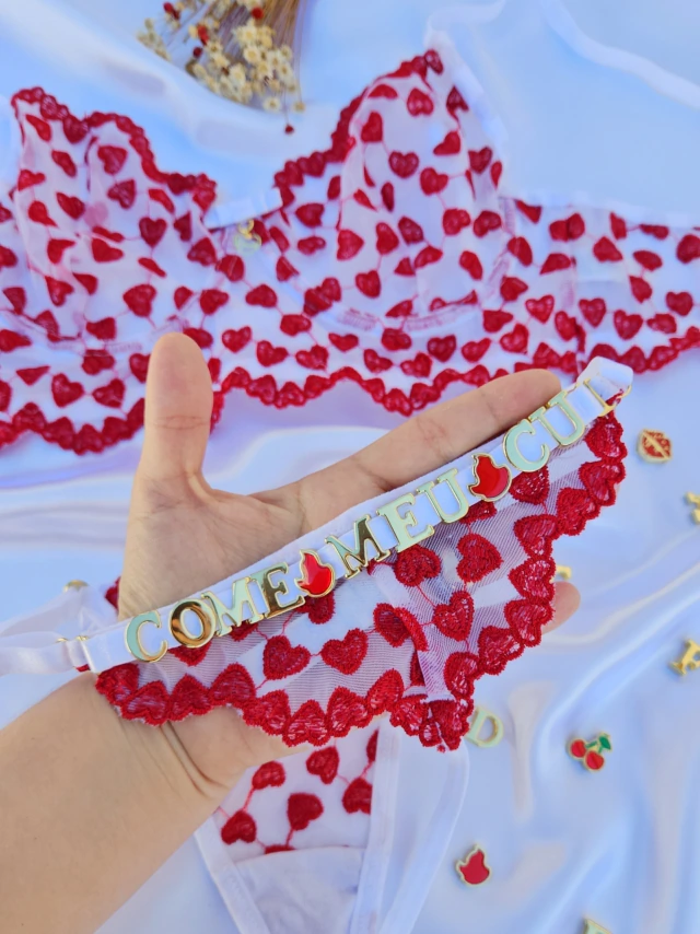 Conjunto (GG) em renda personalizavel (letras não inclusas) — foto 1