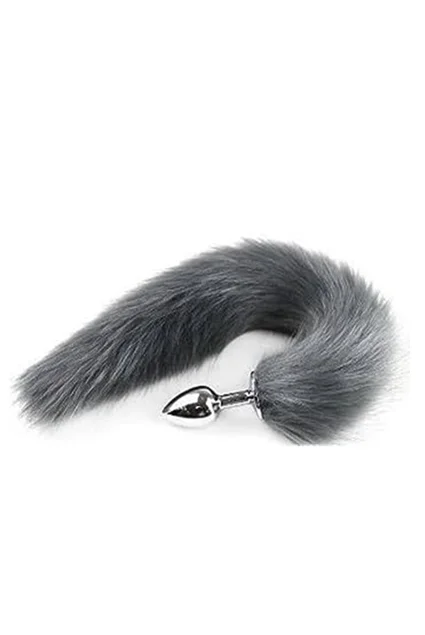 PLUG DE METAL COM RABO cinza claro - p — foto 1